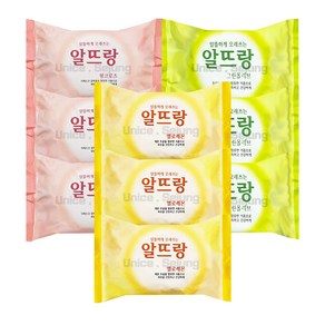 알뜨랑 비누 오리지널 140g 핑크로즈 3개 + 옐로레몬 3개 + 그린올리브 3개