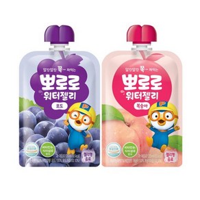 팔도 뽀로로 워터젤리 포도10입 + 복숭아10입, 포도+복숭아, 120ml, 1세트