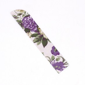 경일문화가게 비단 부채집 휴대용 24cm, 4 흰색-보라꽃