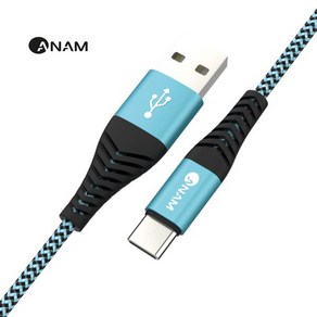 아남 C타입 메탈 패브릭 케이블 1.2m 아남 AN-DC103, 120cm, 1개