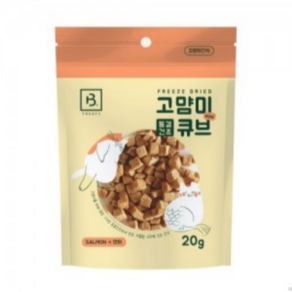 동결건조 미니큐브 고양이간식, 10개, 20g, 연어