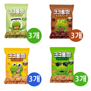 크크롱짱 애플파이맛+허니버터맛 +초코츄러스맛+피스타치오맛 각3개 총12개, 90g, 12개