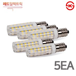 레드일렉트릭 LED 콘램프 4W 미니콘벌브 총알전구 스틱램프 세트, E17, 주백색, 5개