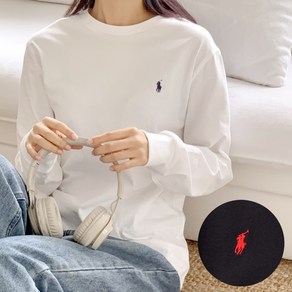 [QR인증 정품] 폴로 랄프로렌 긴팔 티셔츠 라운드 기본티 여성용