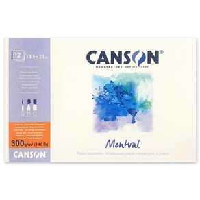 [캔숀] 수채스케치북 몽발 제본 CA807-PD156 300g 13.5x21cm 12매, 단품, 1개, 단품