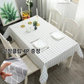 큐리스 캠핑 테이블보 식탁보 137X90 (고정클립 4P 증정), 137 X 90 화이트