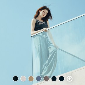 [지오다노] 한소희 여성 레이온 나일론 혼방 풀밴딩 스트링 와이드 팬츠 7컬러 415540