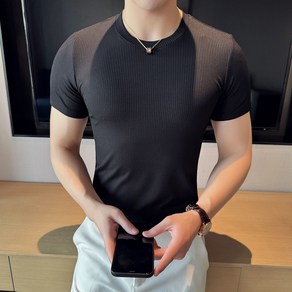 슬림 반팔 남자 니트 반폴라 티셔츠 이너 목티 심플 스웨터 간절기 터틀넥 얇은 머슬핏