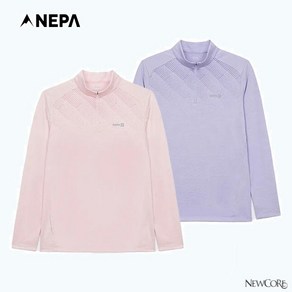 네파_NEPA_여성 산행에 포인트를 줄 수 있는 패턴이 적용되어 있어 봄-여름 산행 시즌에 착용하기 좋은 기하학 패턴 긴팔 집업 티셔츠_7K45406
