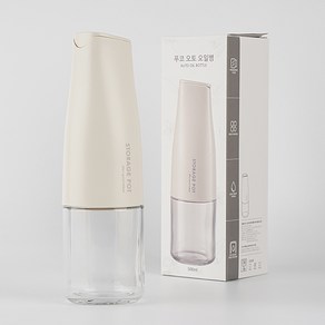 오토 오일병 500ml 자동개폐 원형 유리 양념병 소스병 화이트, 1개