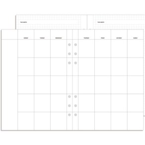 데이스테이션 6공 A5 25절 바인더 리필 먼슬리 플래너, 월요일 시작, 분리형 심플
