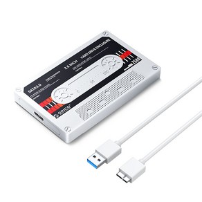 오리코 2.5형 SATA HDD/SSD 카세트 디자인 하드케이스 2580-V1, USB3.0 to Mico B, 화이트, 1개