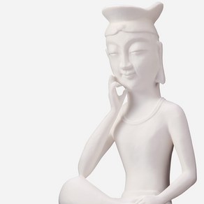 금동 미륵보살 반가사유상 부처상 불상 미니어처 Meditative Buddha 백색 금색 황동색 화강암색 7.5cm 10cm 13cm, 1개, 백색 10cm