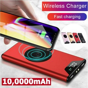 Wieless Extenal Standby 100000mAh Powe Bank Potable Battey Chage Pack fo All Type Phone, 랜덤 색상