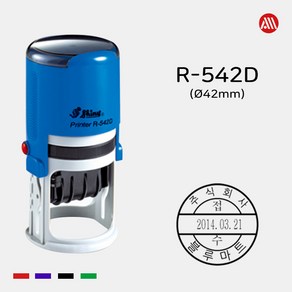 샤이니 자동스탬프 R-542D -42mm- R542D 원형 일부인 날짜 변경, 녹색, 문자:010-9044-5282