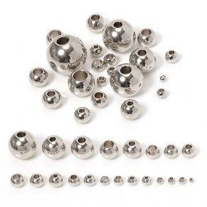 시드비즈 구슬 공예 반지 팔찌 스틸 골드 컬러 스페이서 비즈 루즈 목걸이 2-8mm 100개, Steel colo, 4mm x hole1.5mm