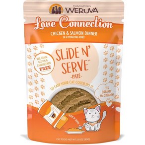 Weuva Wet Cat Food Love Connection with Chicken and Salmon Pate 2.8oz Slide N Seve Pouch Pack of, 1개