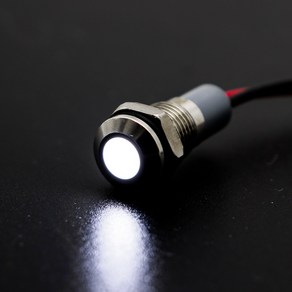 금속 LED 경고 표시등 방수 IP67 신호 램프 와이어 스위치 3V 5V 12V 레드 블루 화이트 6mm 8mm 10mm 12mm 220V, [01] 5V, [02] 8MM, [04] 지게차안전장치 White, 1개
