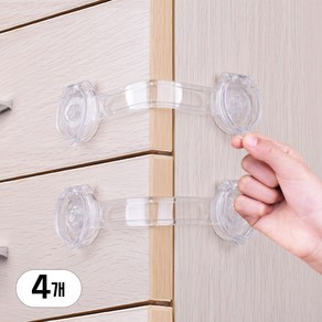 레츠굿 투명 깔끔 서랍문 잠금장치, 4개
