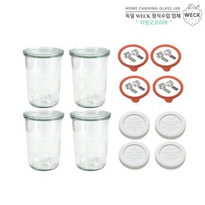 WECK_기본형 850ml(No.743) 풀구성 4개 세트, 1세트, 단품