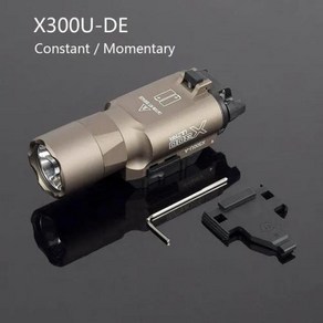 전술 라이트 슈어파이어 X300 X300U X300UH-B XH35 에어소프트건 X300V 스카우트 총 랜턴 소총 스트로브 손전등 사냥용, 3) X300U Tan, 1개