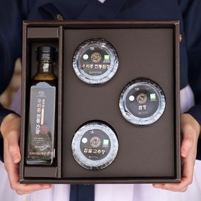 국산 콩 간장 + 찹쌀 고추장 + 국산 콩 된장 + 쌈장 선물세트 2호, 4종 2호 세트, 1개, 840g