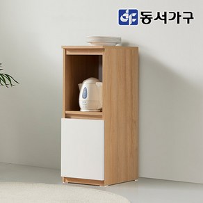 동서가구 화이트콤비 슬림 수납장 DF629948, 오크콤비