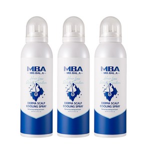 탈모예방! 두피힐링 MBA 모발아 더마 스칼프 두피 열감소 탈모완화 쿨링 스프레이, 3개, 200ml