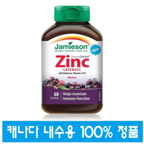 (캐나다직구) 자미에슨 아연 60정 Jamieson Zinc Lozenges Eldebey Flavou, 1개