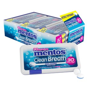 Mentos Clean Beath Had Mints Suga Fee Candy Peppemint (Pa 멘토스 클린 브레스 하드 민트 무설탕 캔디 페퍼민트 (12팩, One Colo_One Size, 1개