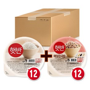 [실속형 세트상품] 햇반 백미12개 + 잡곡12개, 210g, 백미12개+잡곡12개입