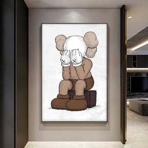 kaws 코스튬패치장식 폭력곰애니메이션 [포스터 + 알루미늄 액자], I