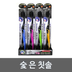 덴탈케어 이중 미세모 숯 칫솔 랜덤발송, 10개입, 2개