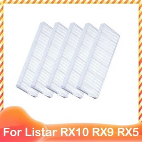 라이스타 로봇청소기 RX3 RX5 RX9 RX10 LISTAR 호환 가능한 메인 사이드 브러시 모프 천 헤파 필터 액세서리 부품, 5 filtes, 1개