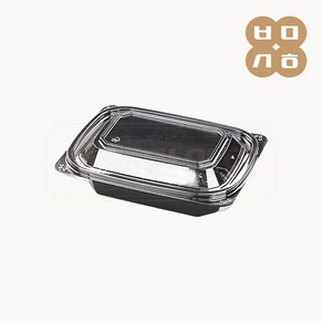 BK [BK] 일회용 반찬용기 D-002 흑색 1000개세트(몸통+뚜껑), 1개, 1000세트