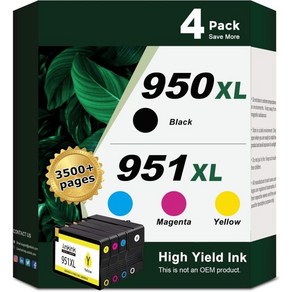 950XL 951XL 잉크 카트리지 콤보 팩 HP 950 OfficeJet Po 8600 8610 8615 8616 8620 8625 8100 8630 8660 271DW 2, 1개