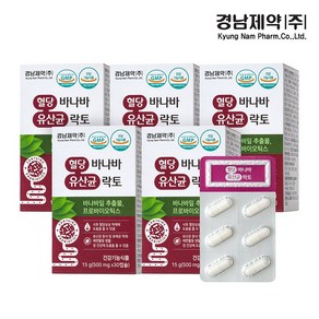 [경남제약] 혈당바나바 유산균 락토 500mg, 5개, 30정