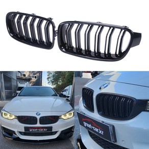 BMW 4시리즈 F32그릴 키드니 M퍼포먼스 블랙, M타입 블랙(두줄), F32