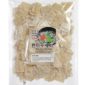 국산 현미 쌀 수제비 반죽 사리 면 글루텐프리 저칼로리 4인분(500g), 500g, 1개