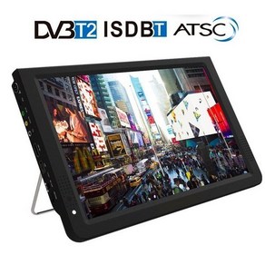 미니TV 휴대용 주방 경비실 리어 후석모니터 dmb d12 인치 hd dvb t2 atsc isdb t 디지털 아날로그 소형 자동차 텔레비전 지원 usb sd 카드 보조 tv, 1개, 1, 기타, 기타  노브랜드티비 캠핑티비 캠핑용