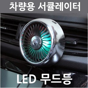 (니양몰) 차량용 LED 무드등선풍기 차량용 미니서큘레이터 서큘레이더 차량용 USB미니 선풍기 서큘레이터, 미모아 차량용 서큘레이터 BZF30-실버