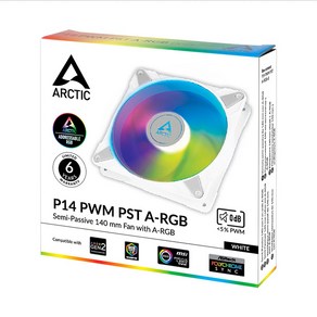 ARCTIC P14 PWM PST A-RGB 시스템 케이스 쿨러 (1PACK) WHITE