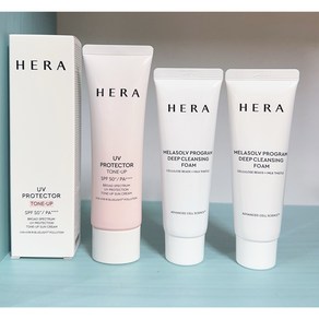 HERA 헤라 UV프로텍터 톤업선크림 50ml+ 멜라솔 딥 클렌징 폼 50mlx2개 오늘출발, 1개, 50ml