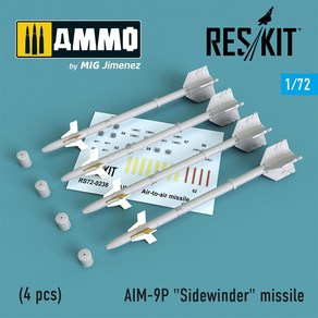 CGRS72-0238 1대72 AIM-9P 사이더와인더 미사일 - 4개 포함F-4 F-5 F-16 F-15 F-14 Miage F.1 Haie Miage, 1개