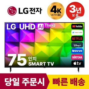 LG전자 75인치(190CM) 4K 울트라HD 스마트 TV 75UQ7070 국내OTT이용가능, 방문설치, 벽걸이형, 75인치