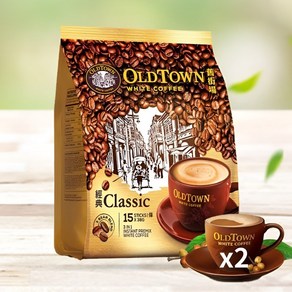 Old Town Instant White Coffee 3 in 1 Vaiety Pack 2 Bags (Classic & Hazelnut 21.2oz/600g Pe Bag), 1개, 60개입