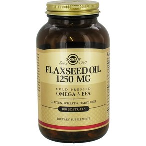 SOLGAR Flaxseed Oil 1250mg 솔가 아마씨 오일 1250mg 100캡슐X3병, 3개