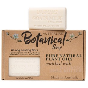 호주 식물성 비누 Goat milk 염소 우유 비누 바 유기농 시어버터 Austalian Botanical Soap, 선물포장, 4개