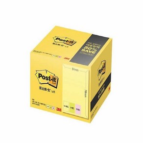 3M 포스트-잇® 노트 대용량팩 656-20A(51x76mm 노랑(14)그린(3)핑크(3))
