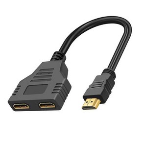 케이블 호환 견고한 내구성 HDMI 스플리터 어댑터 1080P 1 in 2 Out 남성 대 HDTV LCD 모니터 및 프로젝터용 1-2 Way, [01] Black, 0, 1개